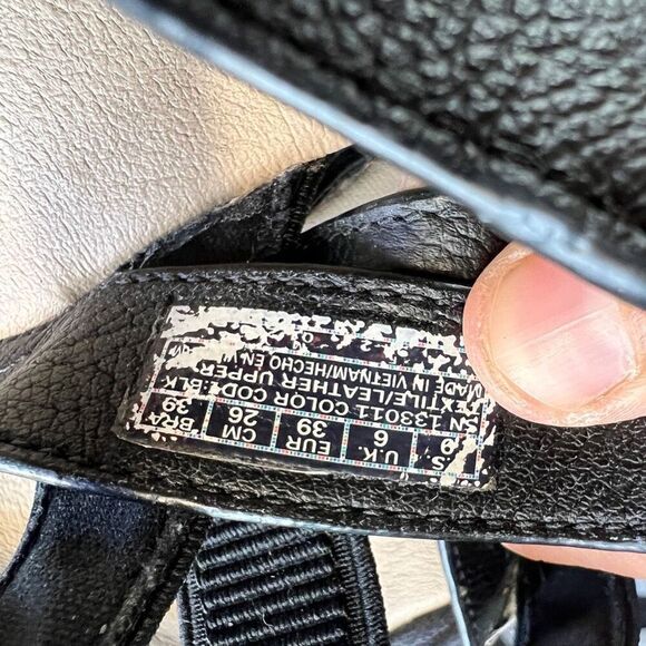 Mark Mason by Skechers Sandals Women's Size 10 Neo Block Black Leather Sandals - Picture 9 of 9